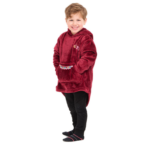 Snuggs Kids Blanket Hoodie Dark Red مدفع رمصان
